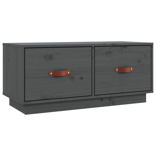 vidaXL TV Cabinet Grey Solid pine wood Medium TV Cabinet Rectangular
