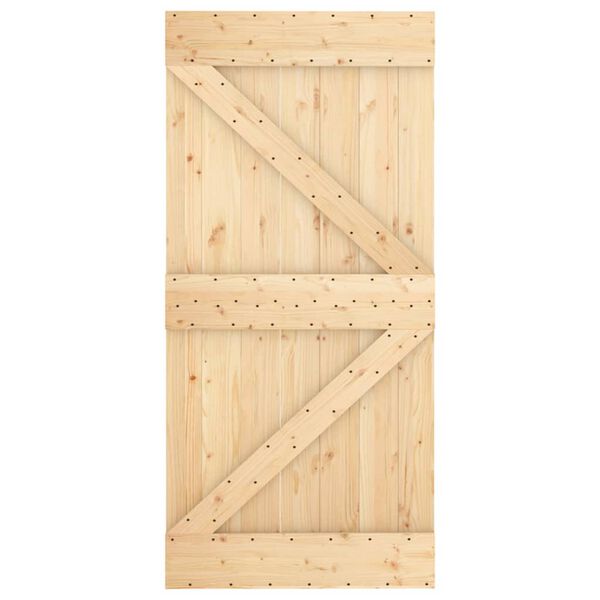 vidaXL Sliding Door with Hardware Set 39.4x82.7" Solid Wood Pine