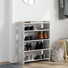 vidaXL Shoe Rack Concrete gray Engineered wood Slim Shoe Rack