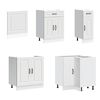 vidaXL Kitchen Cabinet Set White Engineered wood and glass Large