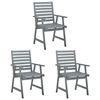 vidaXL Patio Dining Chairs with Cushions 3 pcs Solid Acacia Wood