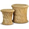 vidaXL Stool Set of 2 Natural bamboo and jute Bamboo and jute Set of 2