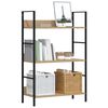 vidaXL Shelf Cabinet Oak and Black Engineered Wood and Steel Medium