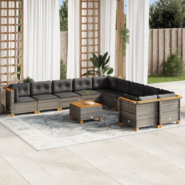 vidaXL Garden Sofa Set Grey