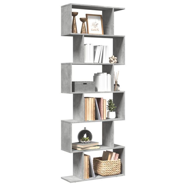 vidaXL Room Divider Bookcase Concrete Grey Engineered Wood