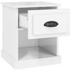 vidaXL Bedside Cabinet High gloss white Engineered wood Standard Storage