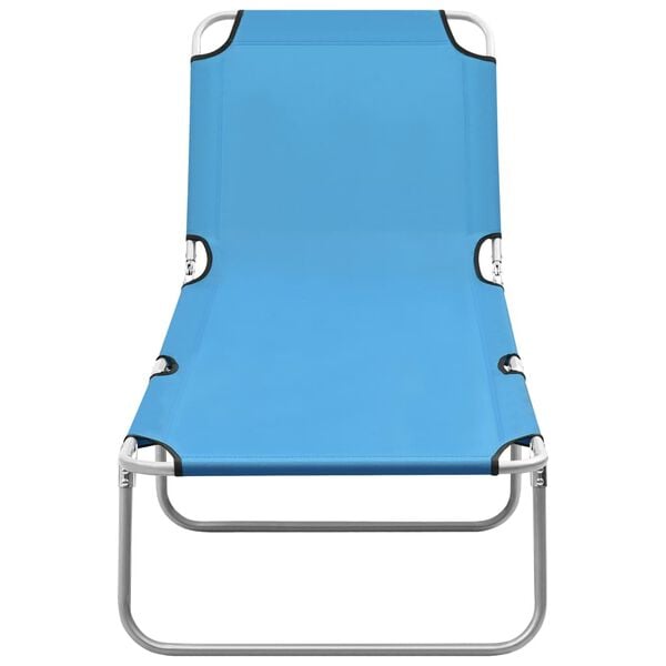 vidaXL Sun Lounger Turquoise Blue Oxford fabric, Powder-coated steel