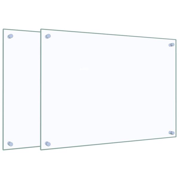 vidaXL Kitchen Backsplashes 2 pcs Transparent 27.6"x19.7" Tempered Glass