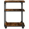vidaXL Printer Stand 3-Tier Smoked Oak 16.9"x18.9"x25.2" Engineered Wood