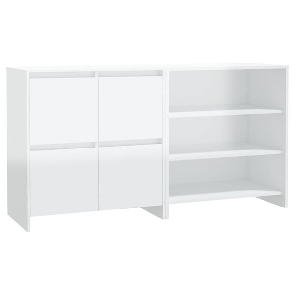 vidaXL 2 Piece Sideboard High Gloss White Engineered Wood