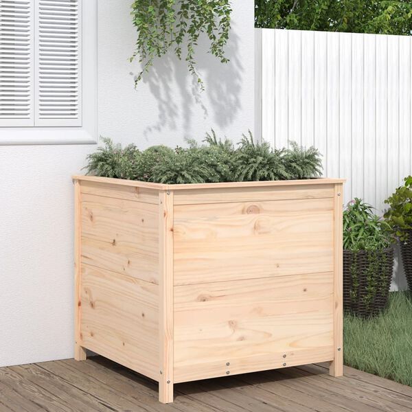 vidaXL Garden Planter Natural Solid Pinewood Large Decorative Inlays