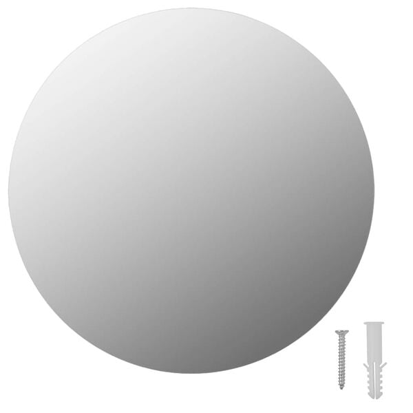 vidaXL Wall Mirror Transparent Glass, EVA 11.8 in Diameter Minimalistic