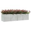 vidaXL Garden Raised Bed Silver Galvanized Steel 126 x 31.5 x 30.3 in
