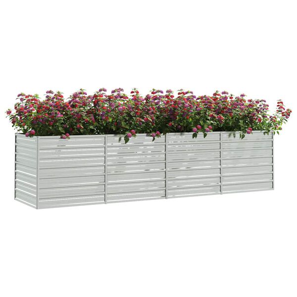 vidaXL Garden Raised Bed Silver Galvanized Steel 126 x 31.5 x 30.3 in