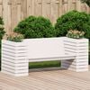 vidaXL Planter Bench White Solid pine wood Medium Planters