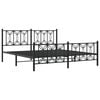 vidaXL Bed Frame Black Steel 72 x 84 in Bed Frame Rectangular Modern