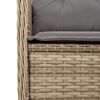 vidaXL Patio Sofa Beige Poly Rattan, Powder-Coated Steel, Polyester Fabric
