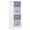 vidaXL Side Cabinet White and grey Paulownia wood and MDF Compact