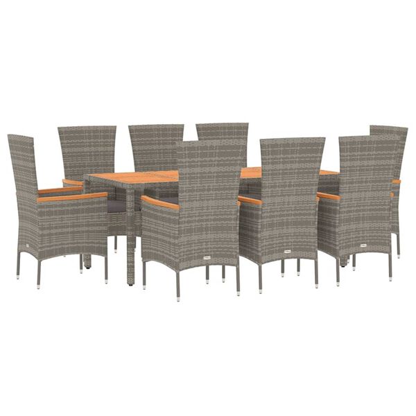 vidaXL Garden Dining Set Gray