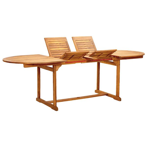 vidaXL Garden Dining Set Wooden brown, Cream Solid Acacia wood, Textilene