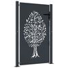 vidaXL Garden Gate Anthracite 39.4x59.1" Steel Tree Design