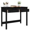 vidaXL Desk Black Solid Pine Wood Medium Desk Rectangular