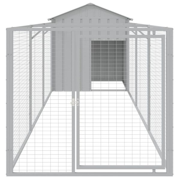 vidaXL Dog House Light Grey Galvanized Steel Durable Dog House