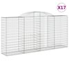 vidaXL Gabion Basket Set of 17 Silver Galvanized iron Large