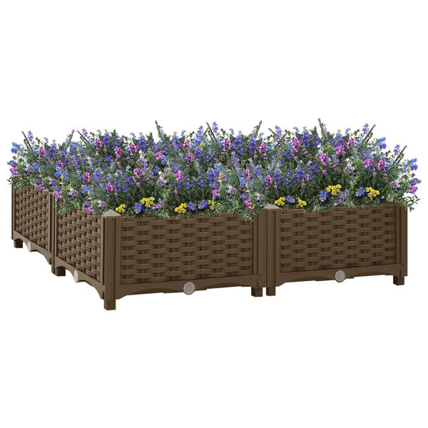 vidaXL Raised Bed Brown Polypropylene Medium Durable Raised Bed