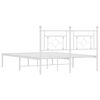 vidaXL Bed Frame White Powder-coated steel Double Bed Frame