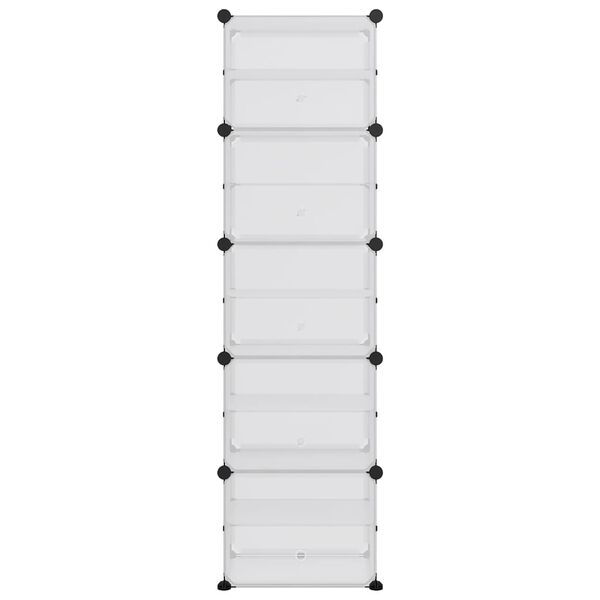vidaXL Shoe Rack Transparent PP Plastic, Steel 60.4 in height Stackable