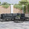 vidaXL Garden Sofa Set with Cushion 6 pcs Black Aluminium