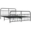 vidaXL Bed Frame Black Steel Super King Metal Bed Frame Rectangular