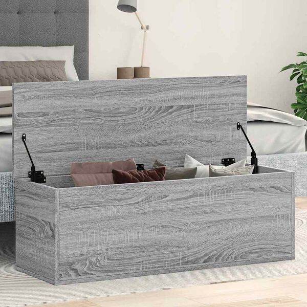 vidaXL Storage Box Grey Sonoma Engineered Wood Medium Storage Box