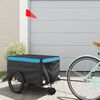 vidaXL Bike Trailer Black and Blue 66.1 lb Iron
