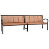 vidaXL Garden Bench Brown Steel Large Durable Garden Bench