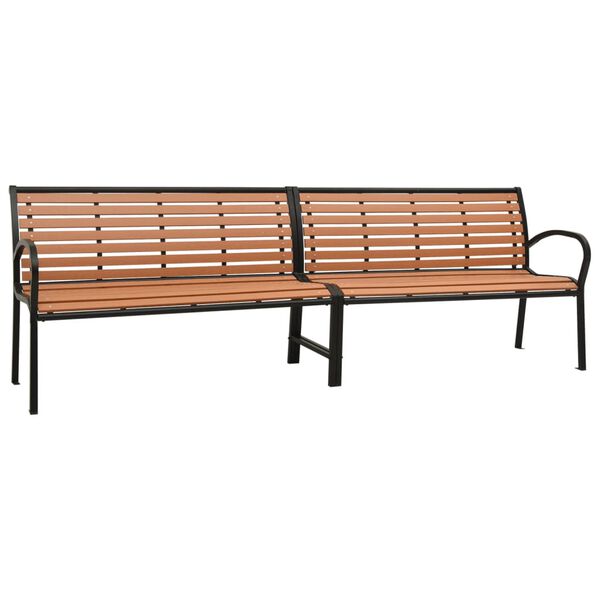 vidaXL Garden Bench Brown Steel Large Durable Garden Bench