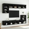 vidaXL TV Cabinet Set of 2 Black Engineered wood Medium TV Cabinet