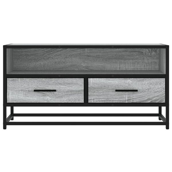 vidaXL TV Cabinet Grey Sonoma Engineered wood, Metal Medium TV Cabinet