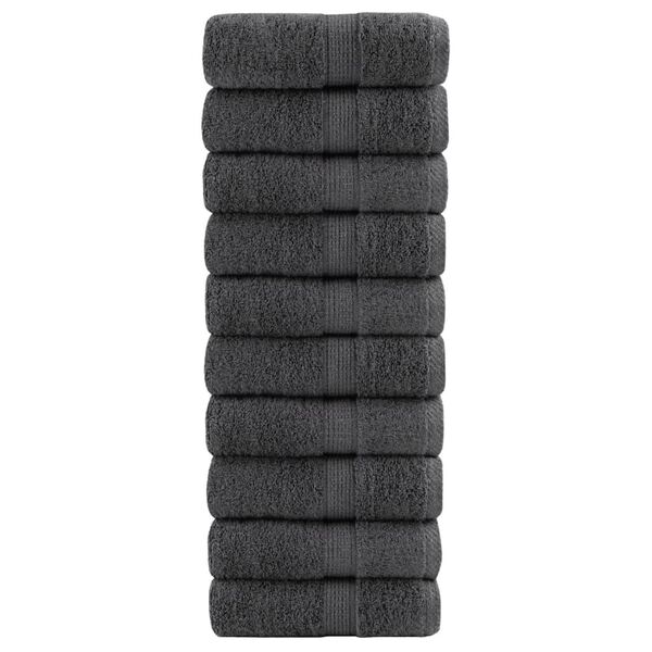 vidaXL Soap Towel Set of 10 Anthracite 100% Cotton 11.8 x 11.8 in