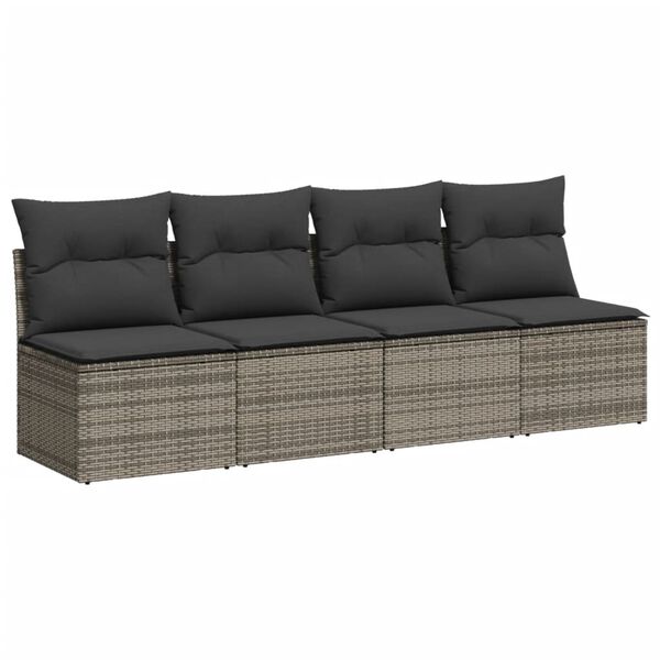 vidaXL Garden Sofa Set Grey