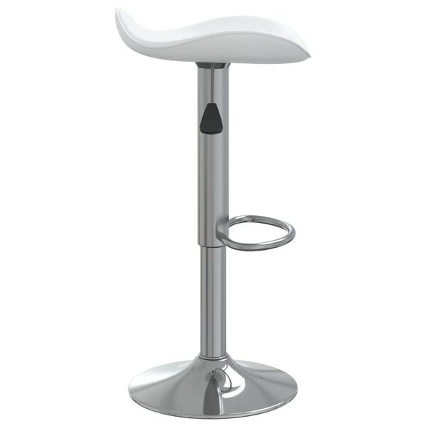 vidaXL Bar Stool White, Chrome Faux leather, Chrome-plated steel Footrest