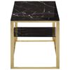 vidaXL Coffee Table Gold, Black Stainless Steel, Toughened Glass Large