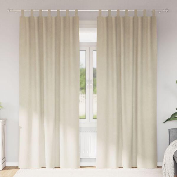 vidaXL Blackout Curtains 2 pcs Cream 55.12 x 96.46 in Velvet
