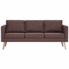 vidaXL Sofa Brown Polyester fabric, Wooden frame 3-seater