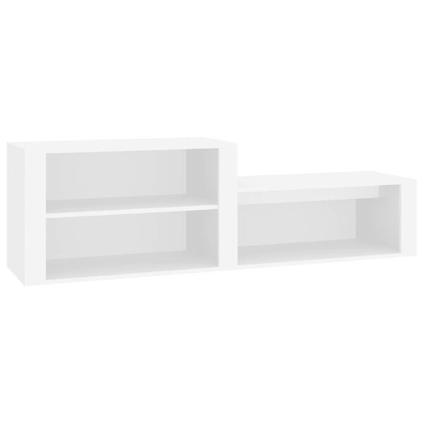 vidaXL Shoe Cabinet White Engineered Wood 59.1x13.8x17.7 in Shoe Cabinet