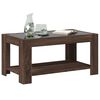 vidaXL Coffee Table Brown Oak Engineered Wood, Glass Medium Coffee Table