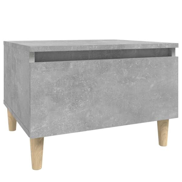 vidaXL Side Table Concrete grey Engineered wood, solid eucalyptus wood