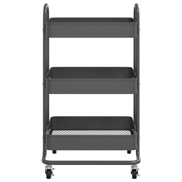 vidaXL 3-Tier Trolley Anthracite 16.9"x13.4"x31.1" Steel