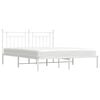 vidaXL Bed Frame White Powder-Coated Steel Super King Bed Frame